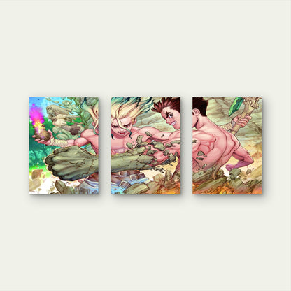 3pcs Stone Apocalypse Sorcery Metal Print Ready to Hang Art