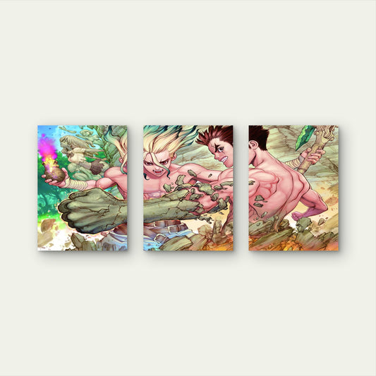 3pcs Stone Apocalypse Sorcery Metal Print Ready to Hang Art