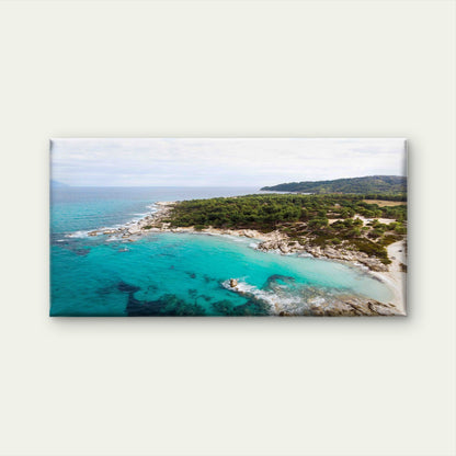 Aegean Sea Coast Wall Art Canvas Office Home Room Framed 120x60cm - Bella Home Decor
