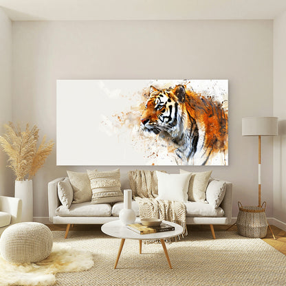 Majestic Orange Tiger Artwork Wall Art Canvas Office Home Room Framed 120x60cm