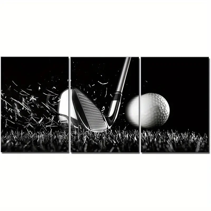 3pcs Golf Course Sport Fan Metal Print Ready to Hang Art - Bella Home Decor
