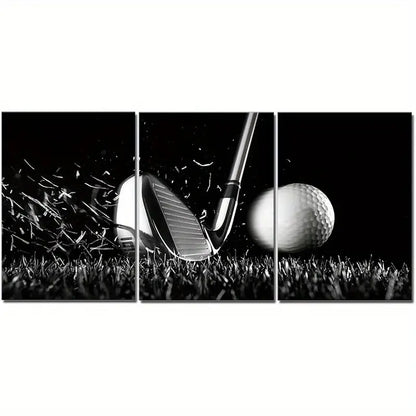 3pcs Golf Course Sport Fan Metal Print Ready to Hang Art - Bella Home Decor