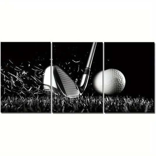 3pcs Golf Course Sport Fan Metal Print Ready to Hang Art