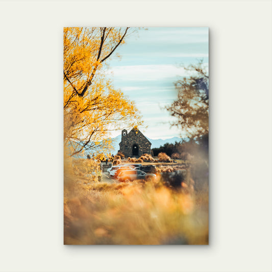 Lake Tekapo Good Shepherd Chapel 40x60cm Metal Print Ready to Hang