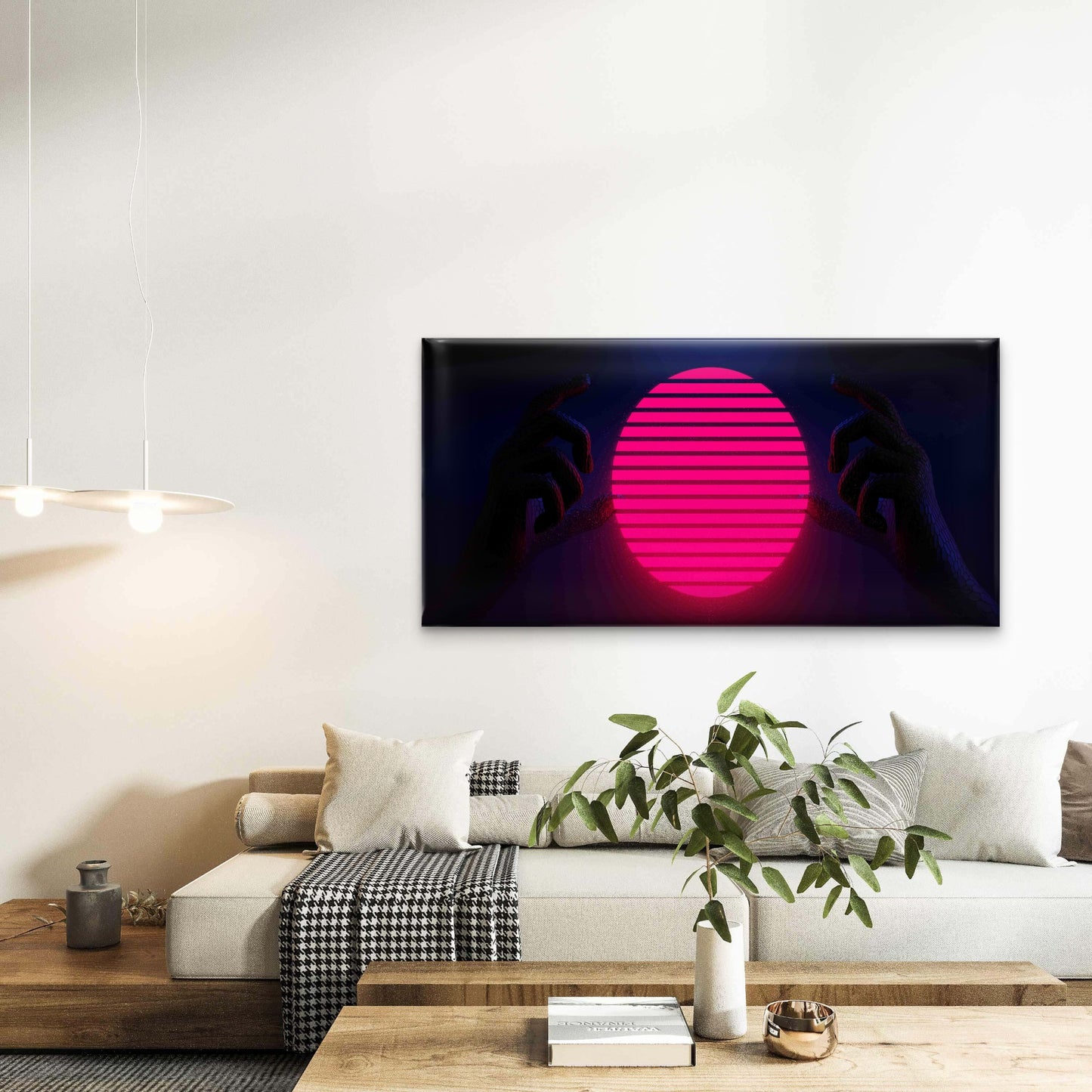 Futuristic Cyberpunk City Wall Art Canvas Office Home Room Framed 120x60cm - Bella Home Decor
