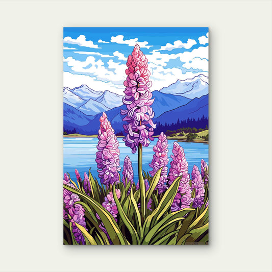 Blooming Majesty by the Alpine Lake 40x60cm Metal Print Ready to Hang