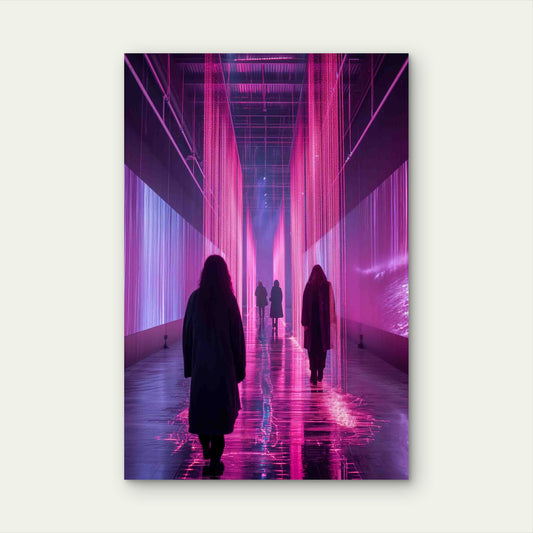 Journey Through The Infinite Crystal Labyrinth 60x90cm Metal Print Ready to Hang