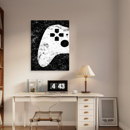 Retro-Style Game Controller 60x90cm Metal Print Ready to Hang