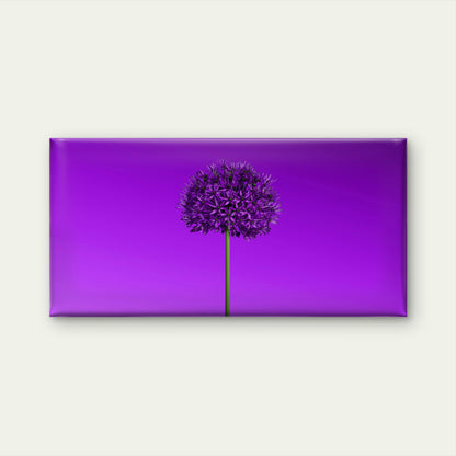 Purple Allium Blossom Image Wall Art Canvas Office Home Room Framed 120x60cm