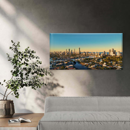 Gold Coast Australia Skyline Wall Art Canvas Office Home Room Framed 120x60cm