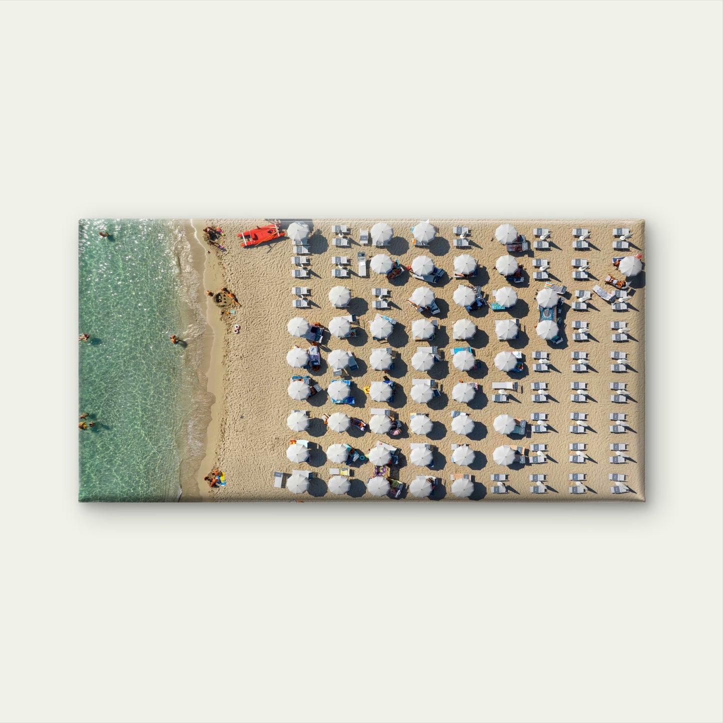 Ocean Sand Sea Drone Photo Wall Art Canvas Office Home Room Framed 120x60cm