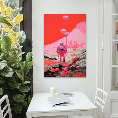 The Pink Moonscape 40x60cm Metal Print Ready to Hang - Bella Home Decor