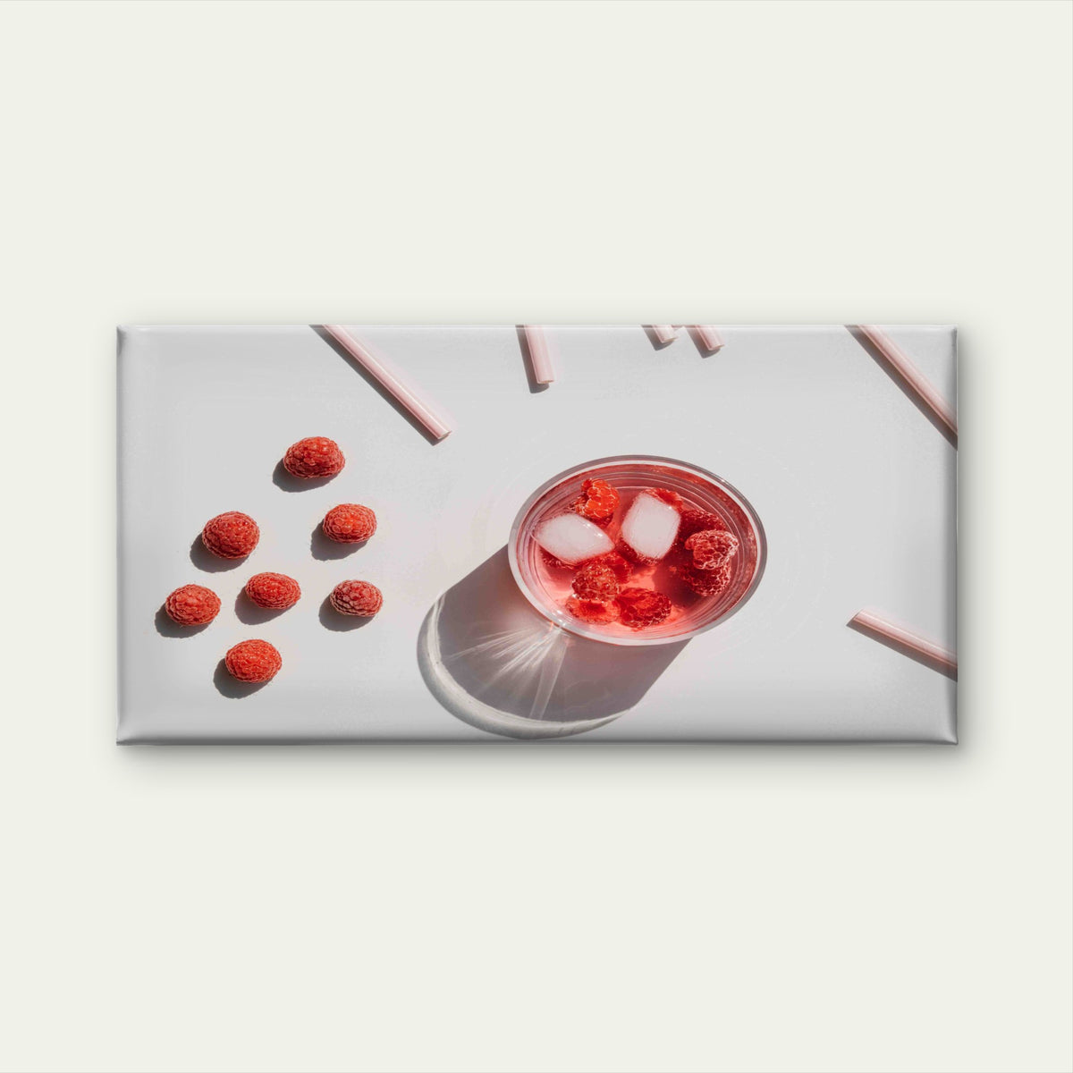 Refreshing Raspberry Drink Wall Art Canvas Office Home Room Framed 120x60cm