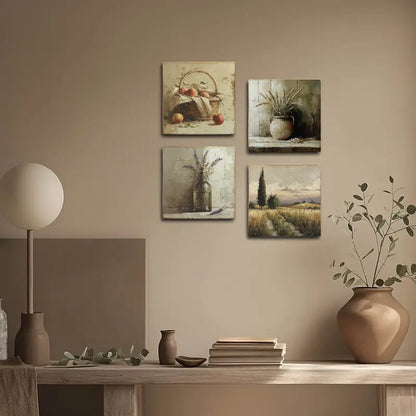 4pcs Fruit Busket Wall Art Canvas Framed - Bella Home Decor