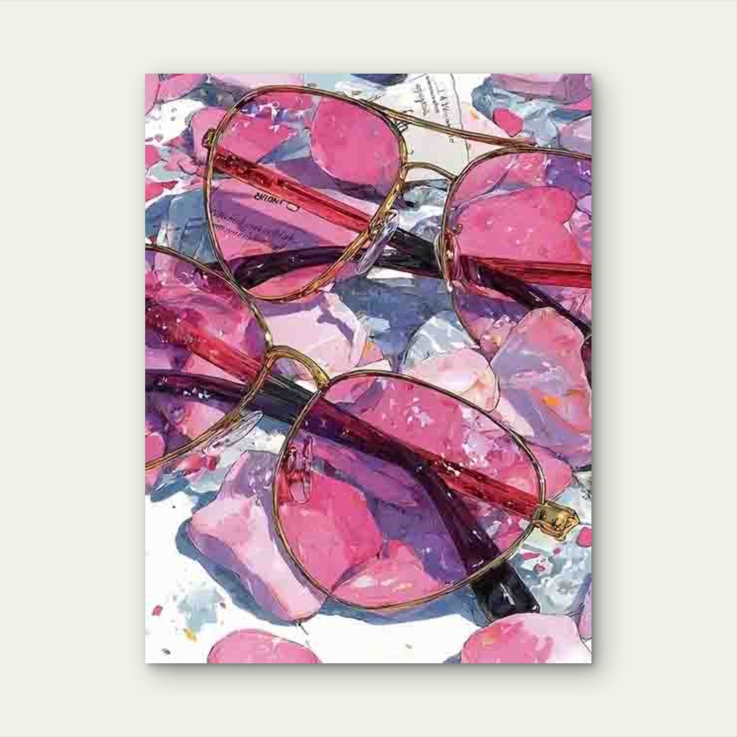 Heart Glasses Metal Print Ready to Hang