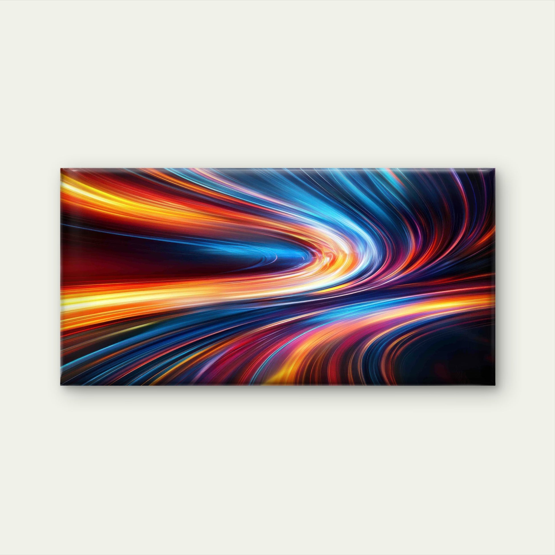 Spectrum Flashes Coloured Light Wall Art Canvas Office Home Room Framed 120x60cm - Bella Home Decor