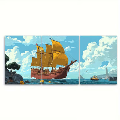 3pcs Homer Travel Print Metal Print Ready to Hang Art