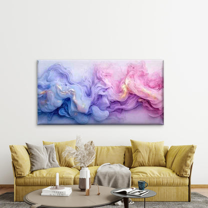 Pink Marble Effect Abstract Ink Wall Art Canvas Office Home Room Framed 120x60cm - Bella Home Decor