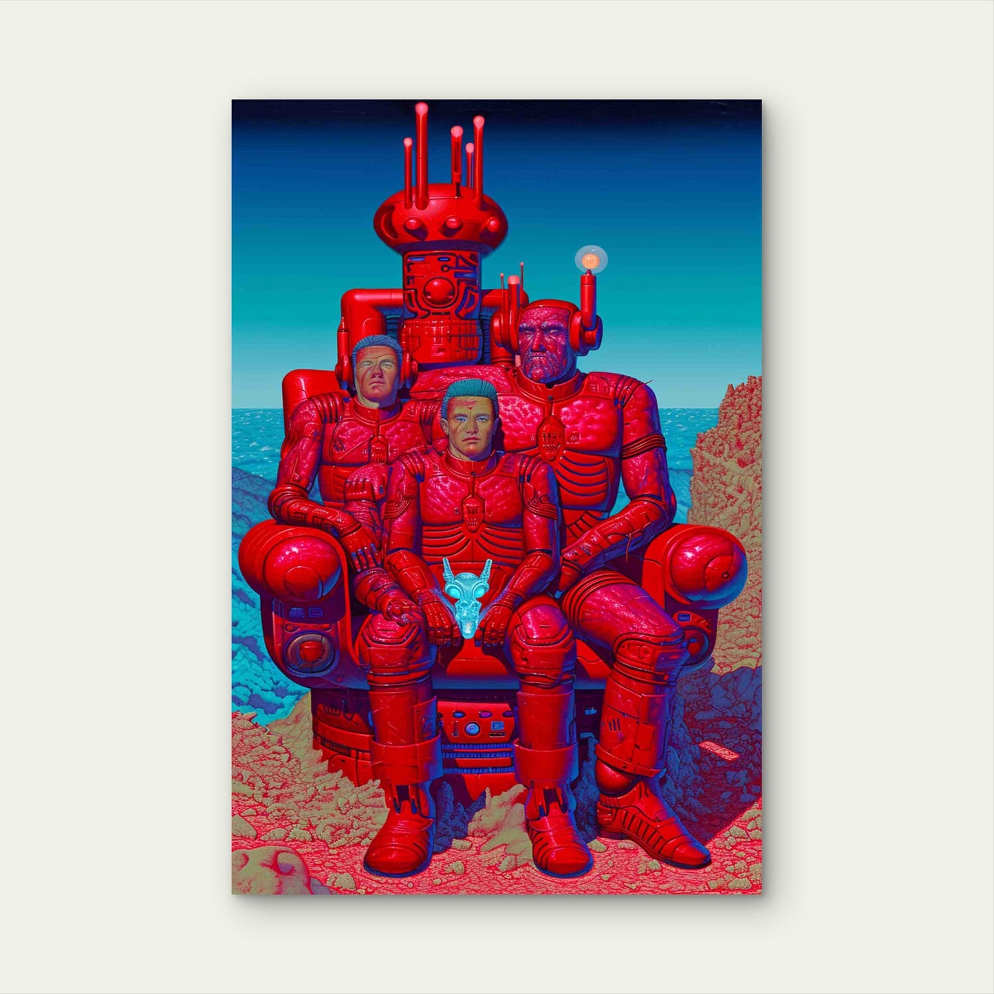 Astronaut Standing by a Pool 40x60cm Metal Print Ready to Hang - Bella Home Decor