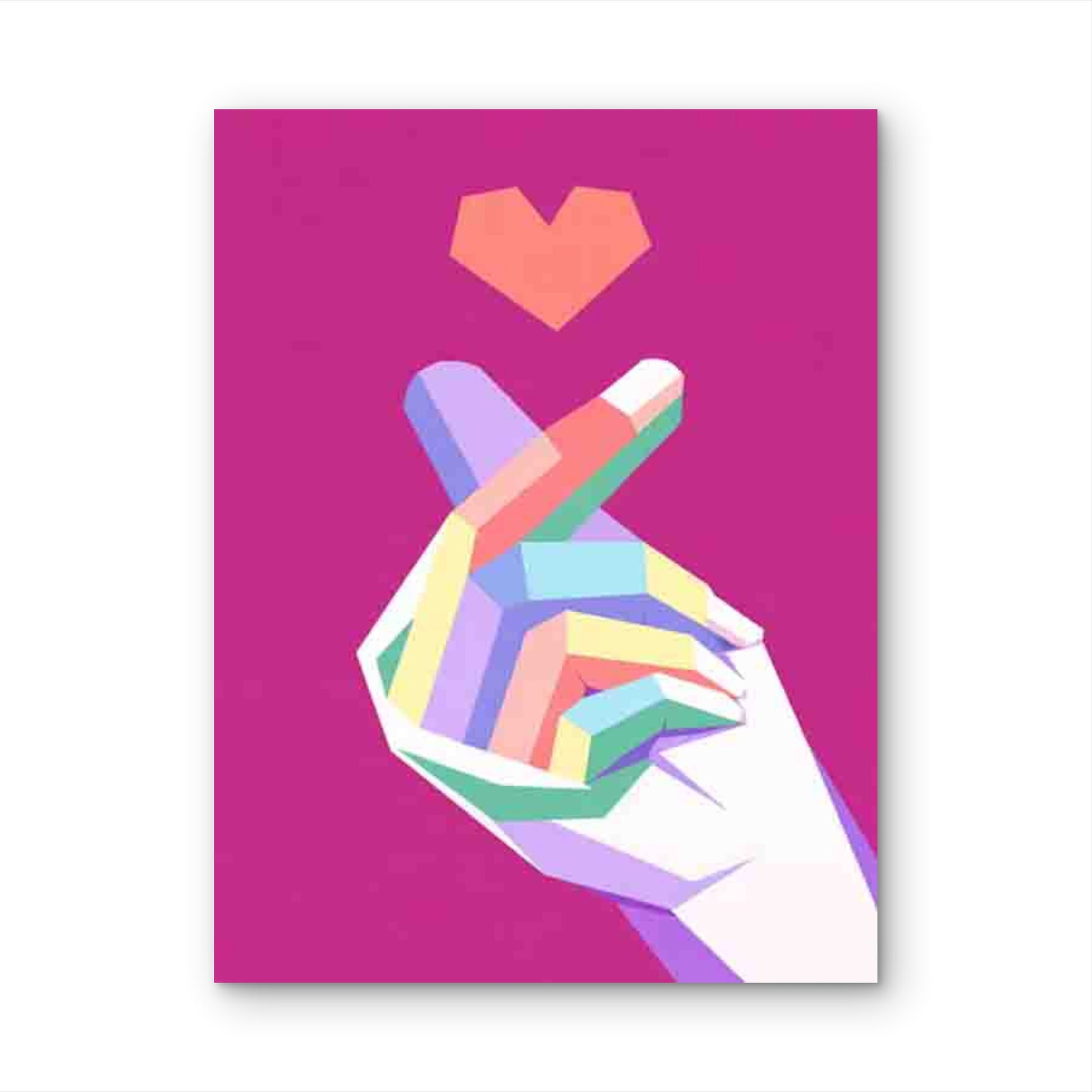 Vibrant Heart Hand 60x90cm Metal Print Ready to Hang - Bella Home Decor
