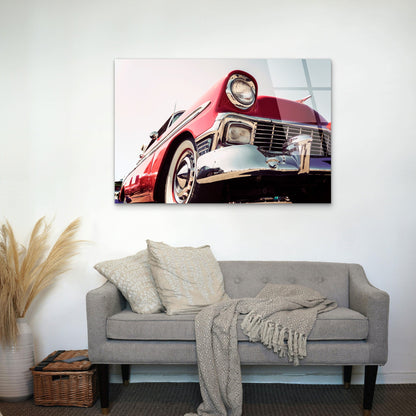 1956 Chevrolet Bel Air Red Vintage Car  Acrylic Glass Printing Wall Art Australian Made Quality