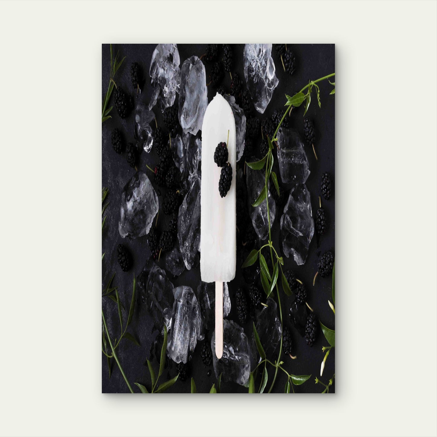 Refreshing Greek Yogurt Blackberry Popsicles 60x90cm Metal Print Ready to Hang
