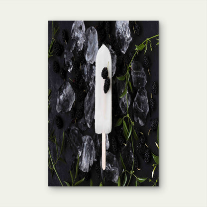 Refreshing Greek Yogurt Blackberry Popsicles 60x90cm Metal Print Ready to Hang