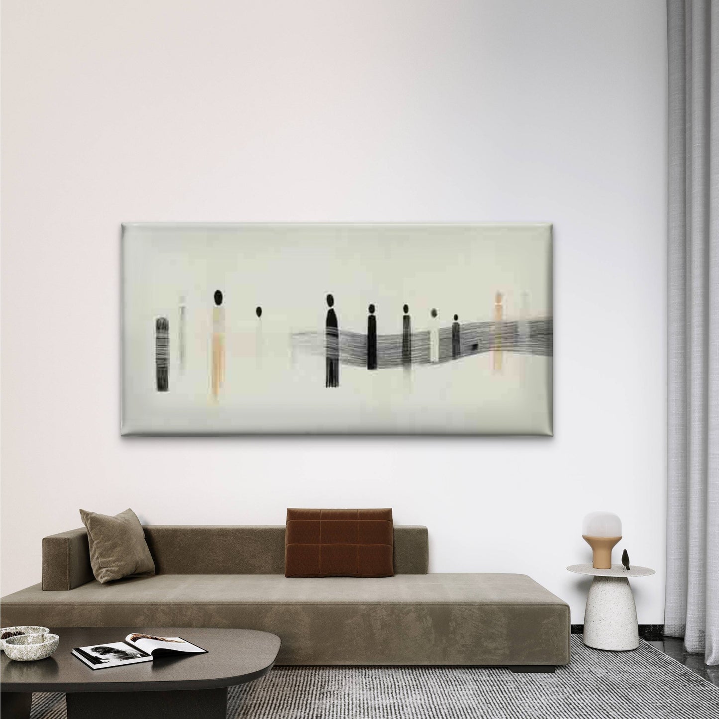 Abstract Figure Illustration Wall Art Canvas Office Home Room Framed 120x60cm