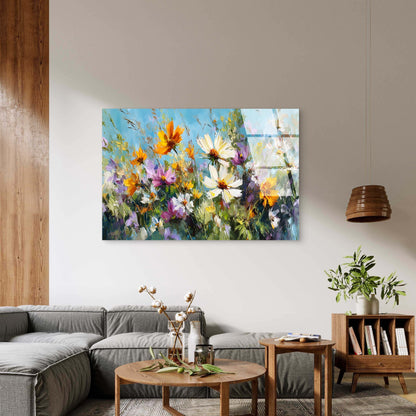 Wildflower Meadow Daisy Field Acrylic Glass Printing Wall Art Australian Made Quality