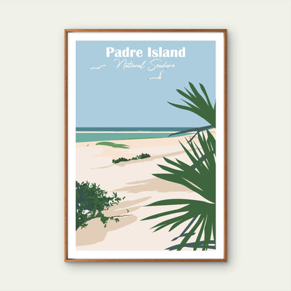 USA Padre Island National Seashore Texas Beach Travel Poster Print Wall Art