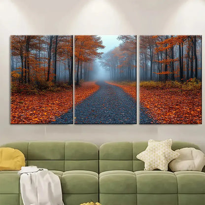 3pcs Mystic Foggy Autumnal Woodland  Metal Print Ready to Hang Art