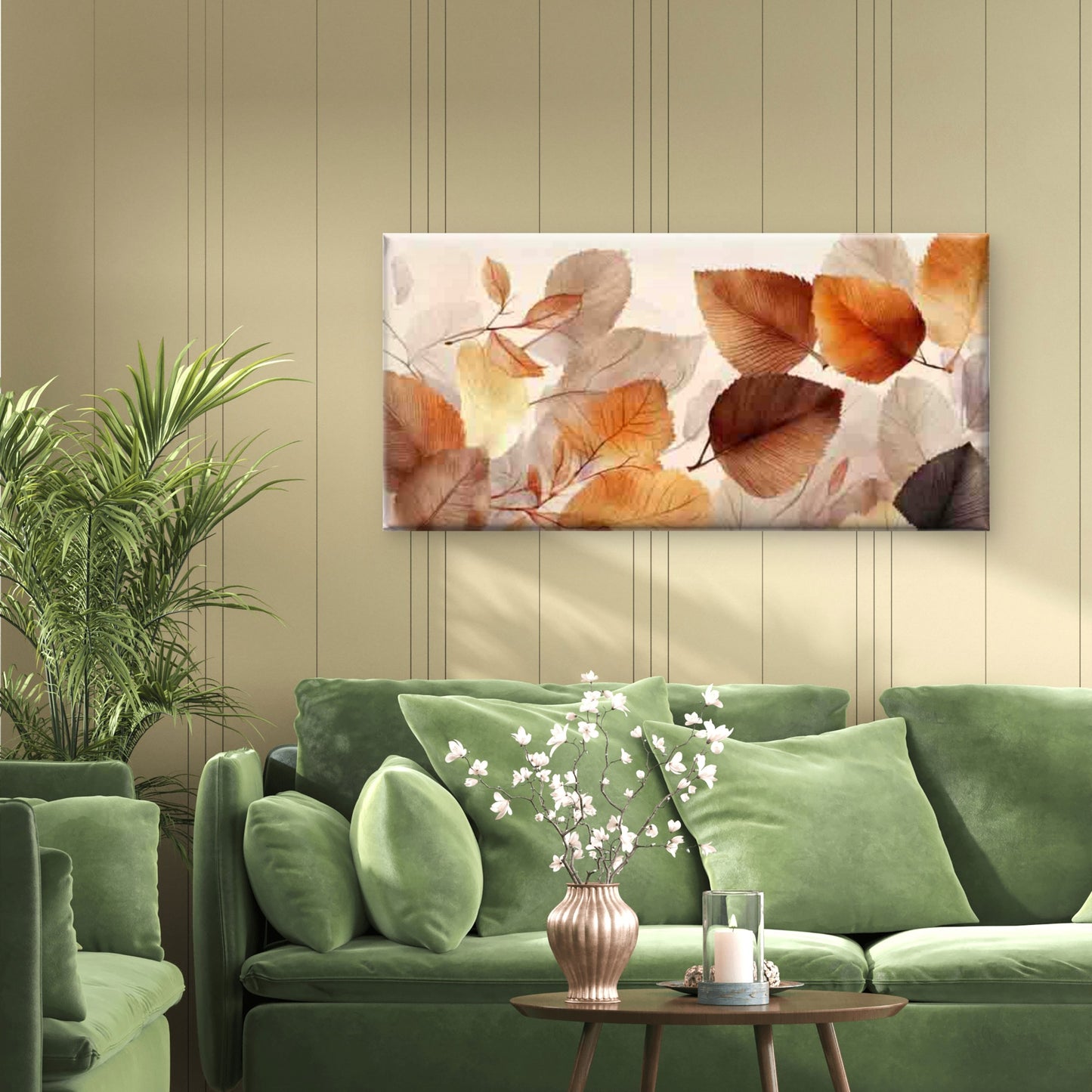 Autumn Maple Leaves Wall Art Canvas Office Home Room Framed 120x60cm