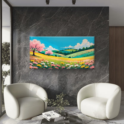 Depicting a Serene Spring Wall Art Canvas Office Home Room Framed 120x60cm - Bella Home Decor
