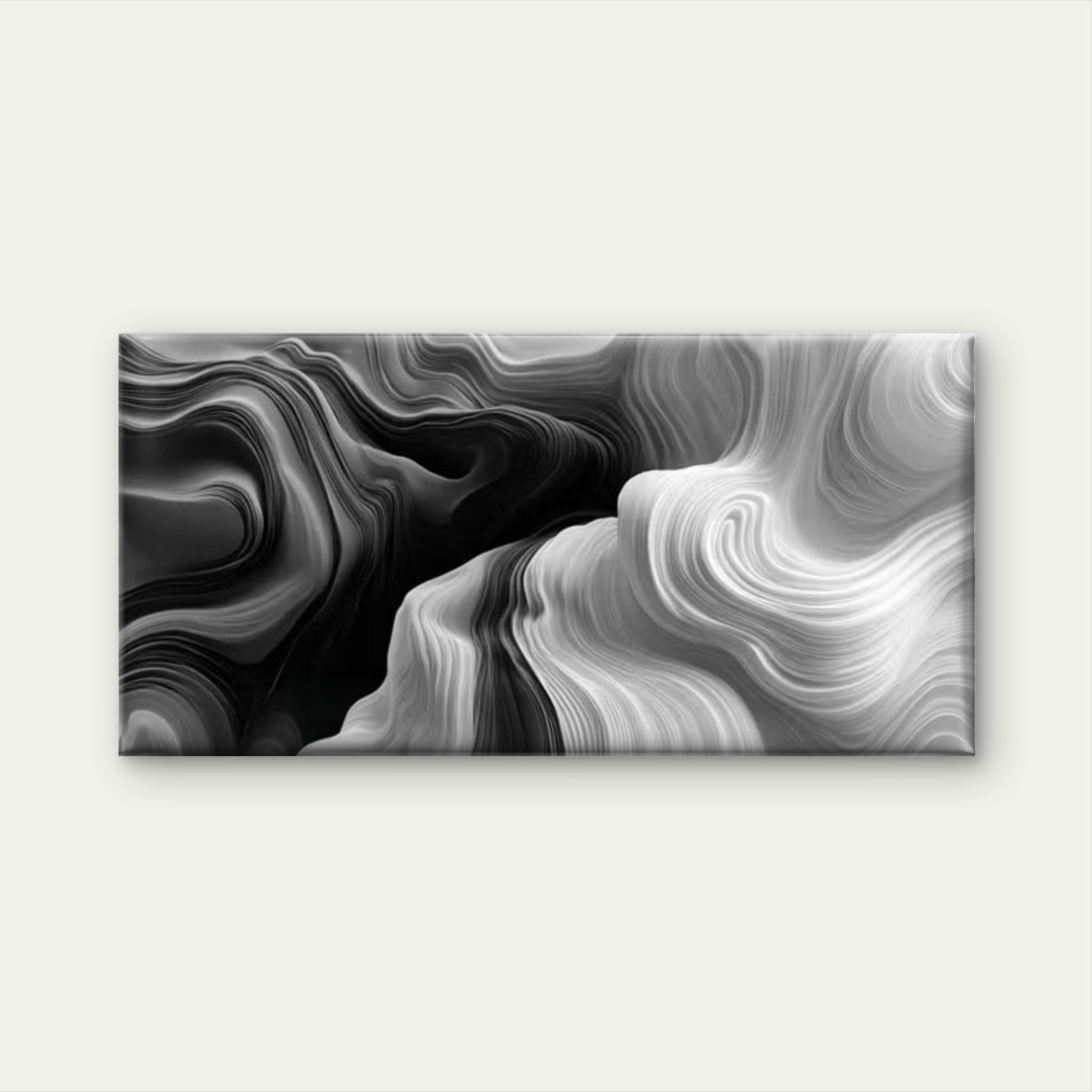 Minimalist & Swirling Pattern Wall Art Canvas Office Home Room Framed 120x60cm - Bella Home Decor