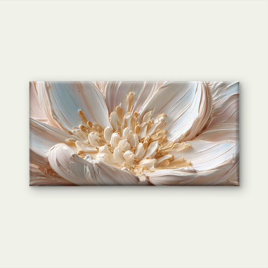 White Lotus Flower Bloom Wall Art Canvas Office Home Room Framed 120x60cm
