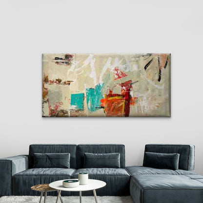 Abstract Expressionist Wall Art Canvas Office Home Room Framed 120x60cm