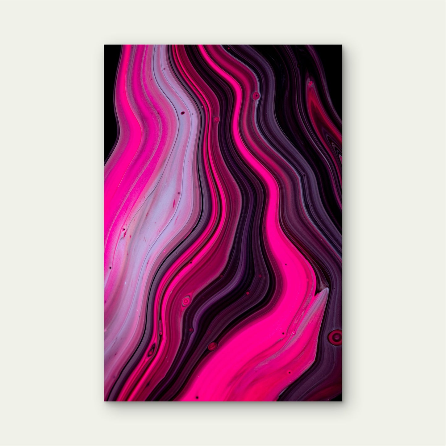 Mesmerizing Marble Effect with Flowing Colors 40x60cm Metal Print Ready to Hang