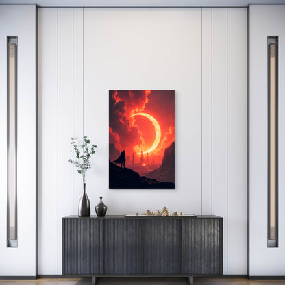 Solar Eclipse or a Blood Boon On An Alien Planet 60x90cm Metal Print Ready to Hang