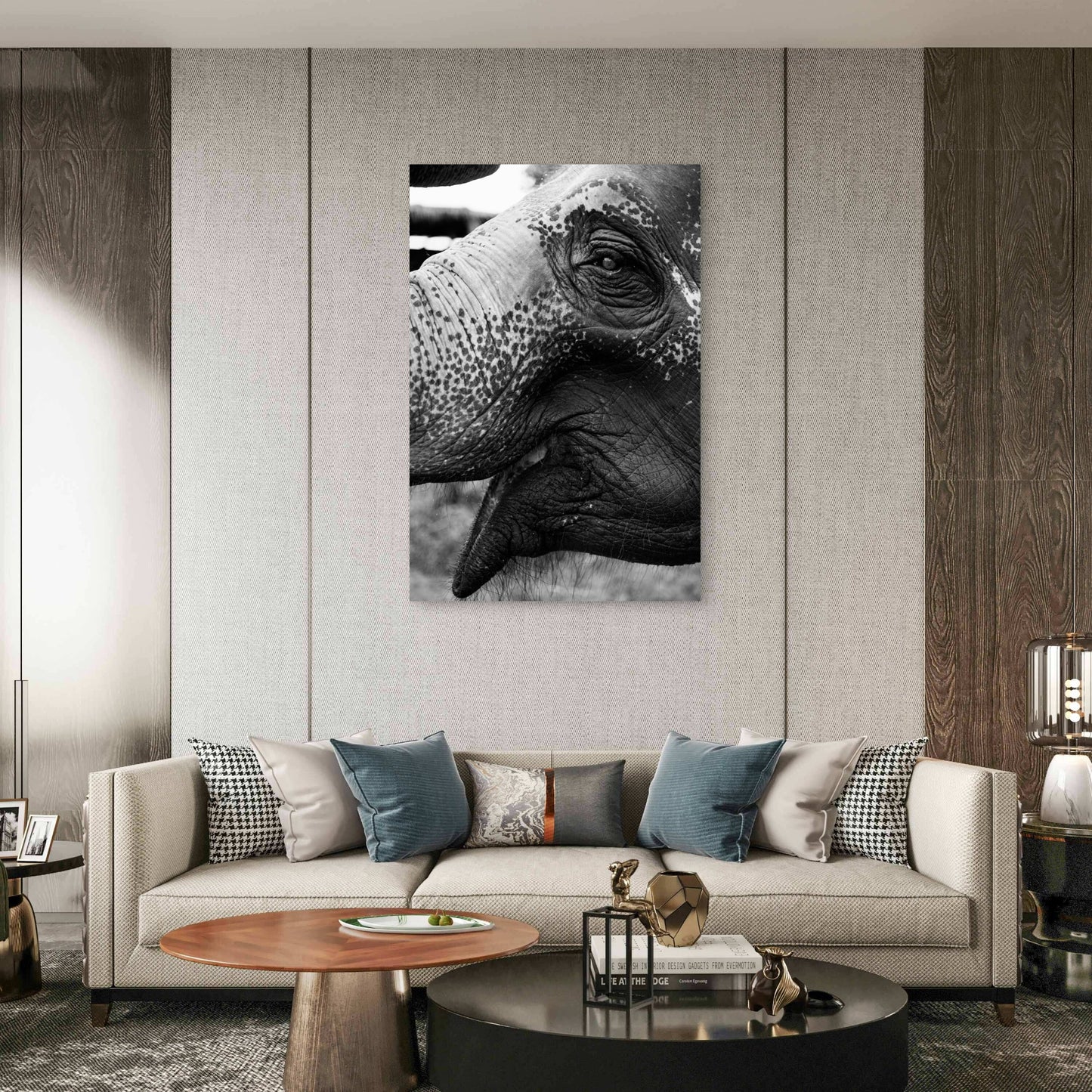 Closeup Thai Elephant 40x60cm Metal Print Ready to Hang