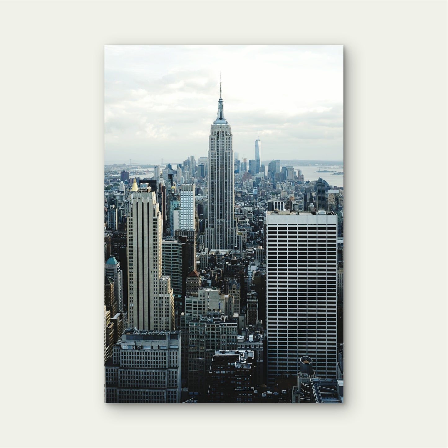 Manhattan Against Sky 40x60cm Metal Print Ready to Hang