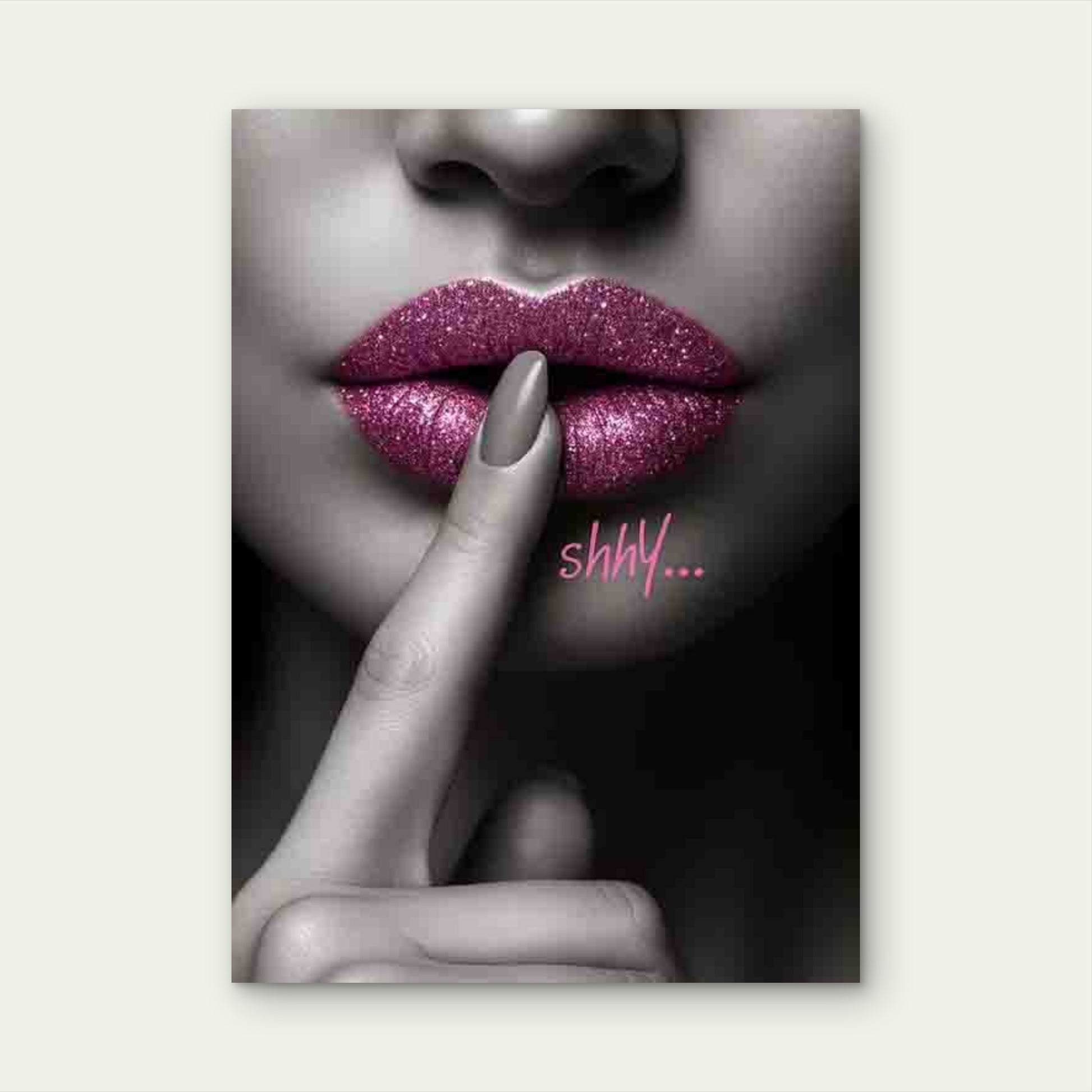Glamorous Glitter Lip 60x90cm Metal Print Ready to Hang - Bella Home Decor