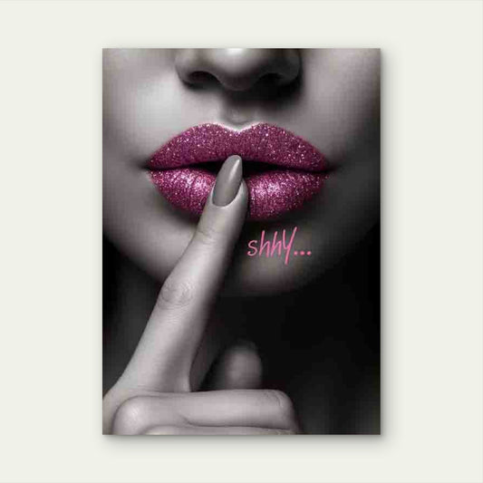Glamorous Glitter Lip 60x90cm Metal Print Ready to Hang - Bella Home Decor