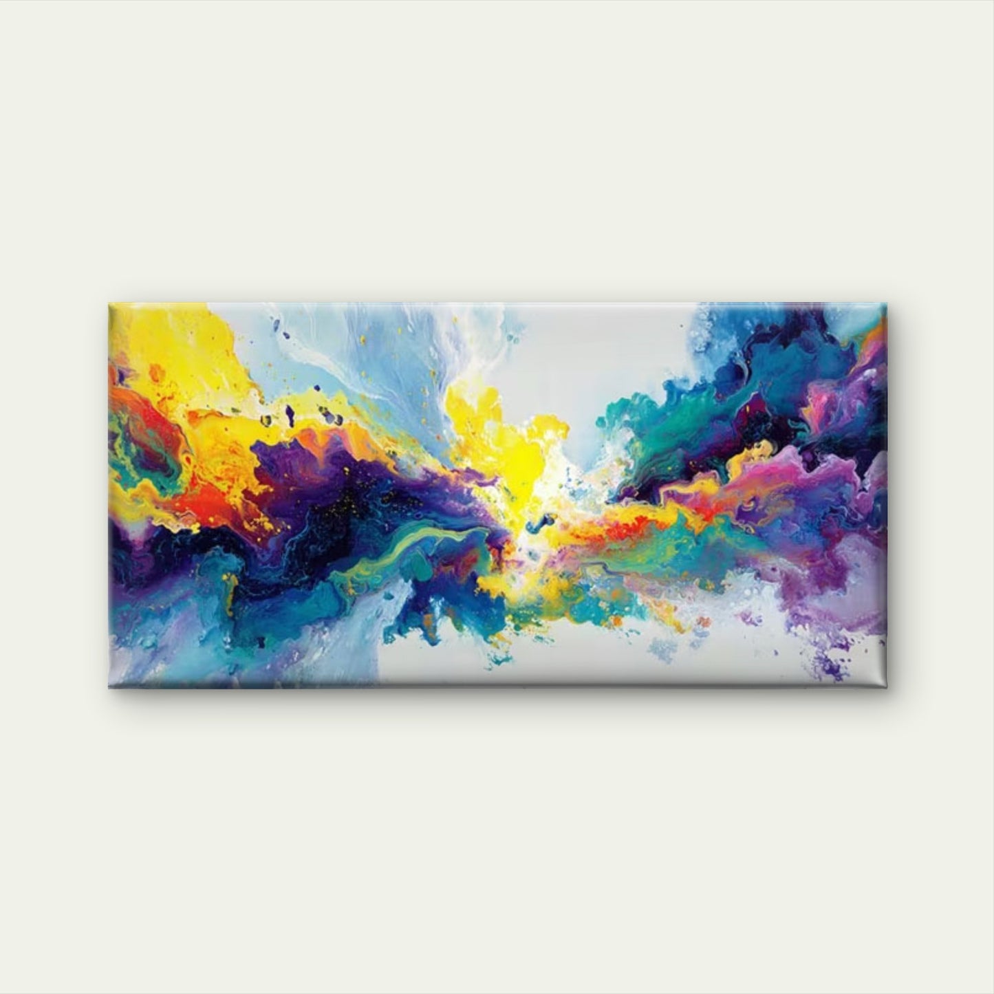 Vibrant Color Explosion Wall Art Canvas Office Home Room Framed 120x60cm