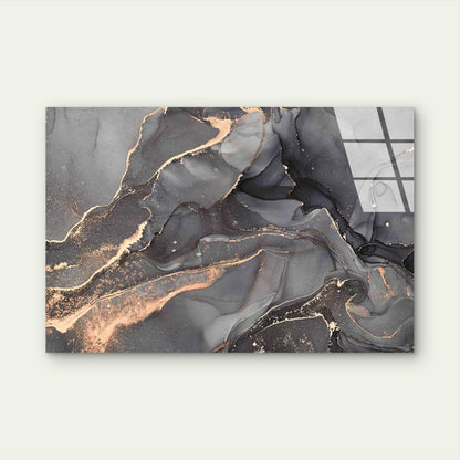 Black Gold Abstract Art Tempered Glass Printing Wall Art Australian Made Quality