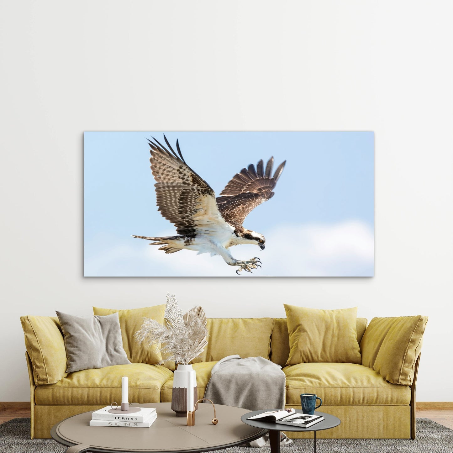 Osprey With Extended Talons Wall Art Canvas Office Home Room Framed 120x60cm