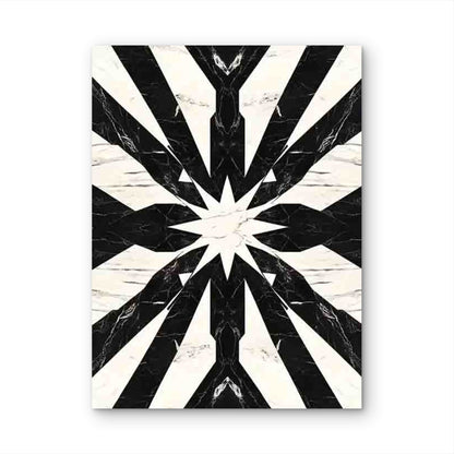 Black and White Geometric Pattern in Arch & Star Design 60x90cm Metal Print Ready to Hang - Bella Home Decor