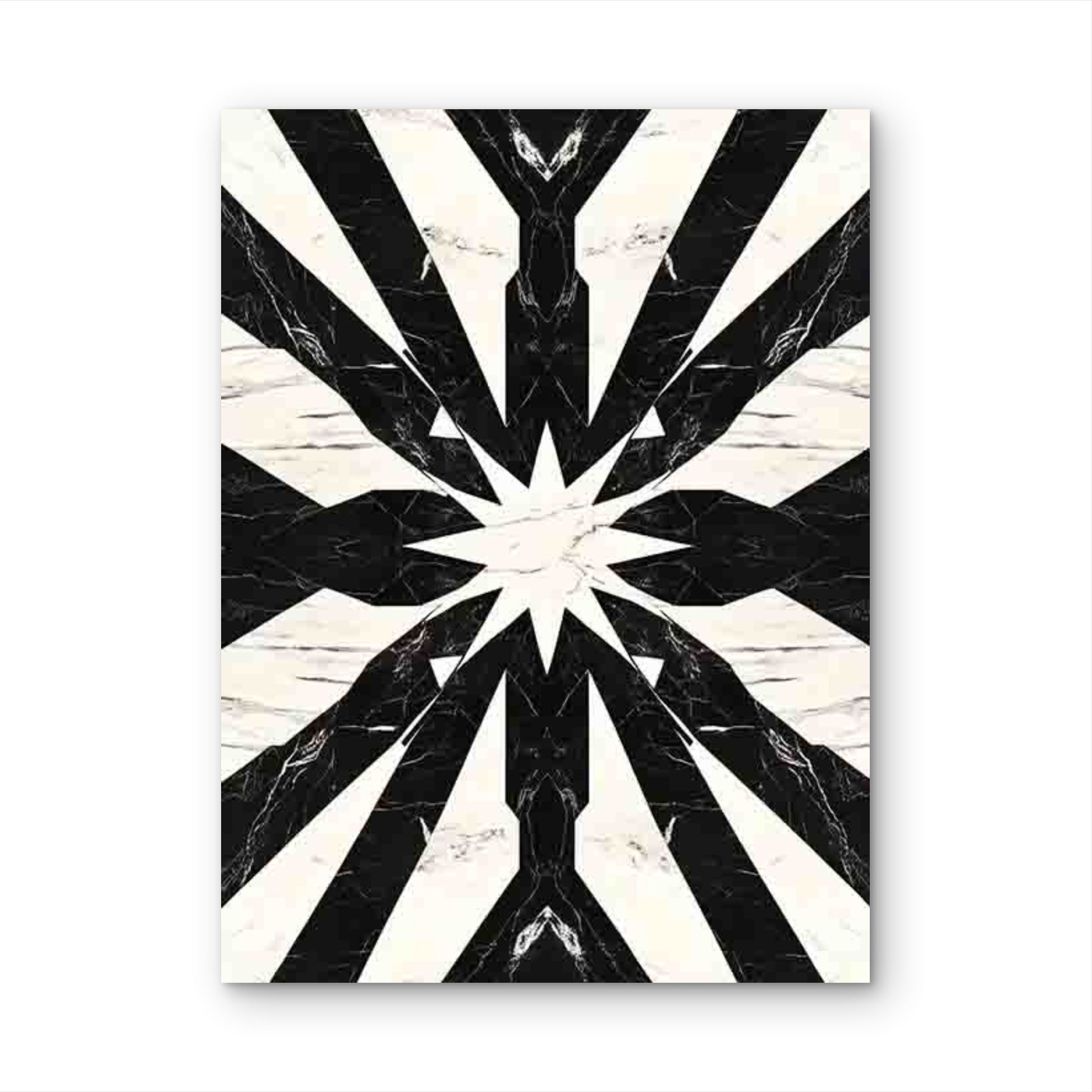 Black and White Geometric Pattern in Arch 40x60cm Metal Print Ready to Hang - Bella Home Decor