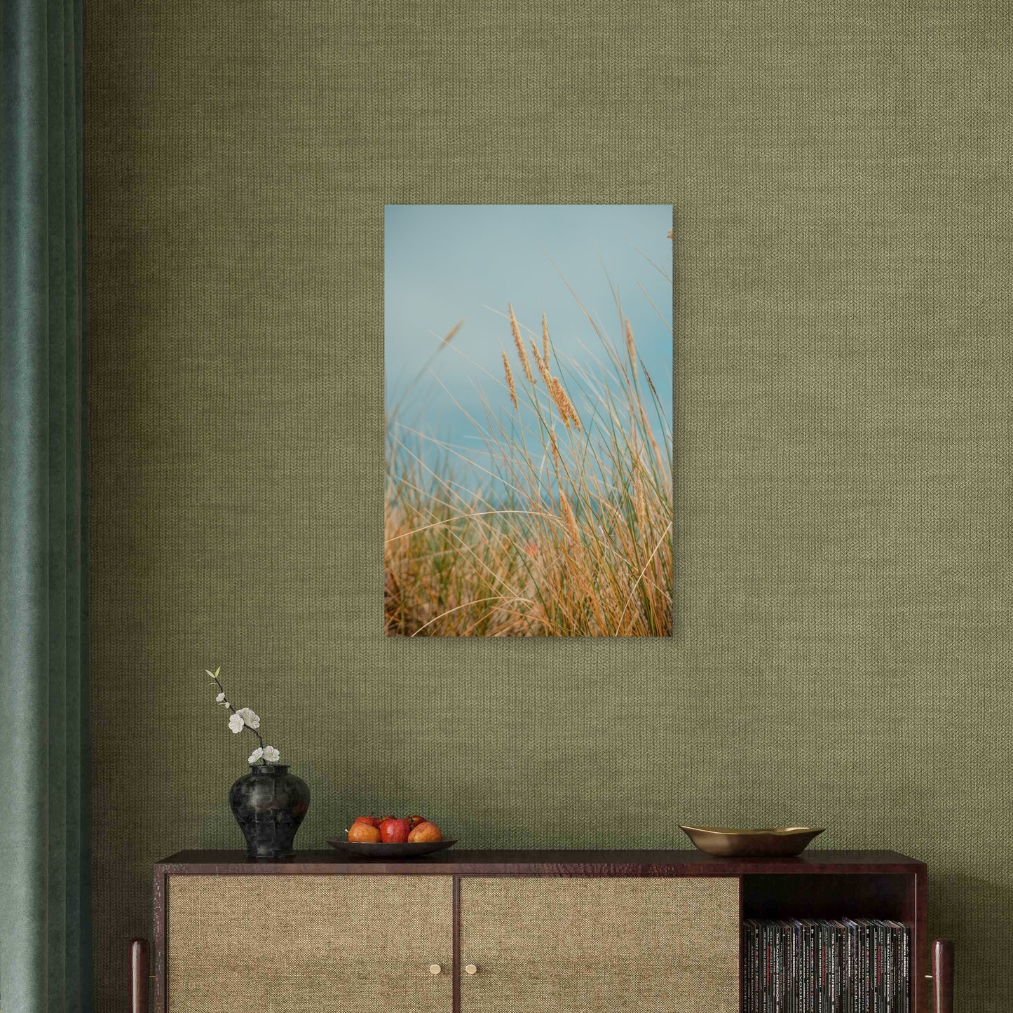 Marram Grass In Coastal Sand Dunes 40x60cm Metal Print Ready to Hang