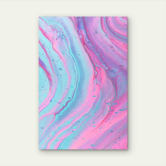 Pink And Blue Abstract Fluid Art 60x90cm Metal Print Ready to Hang