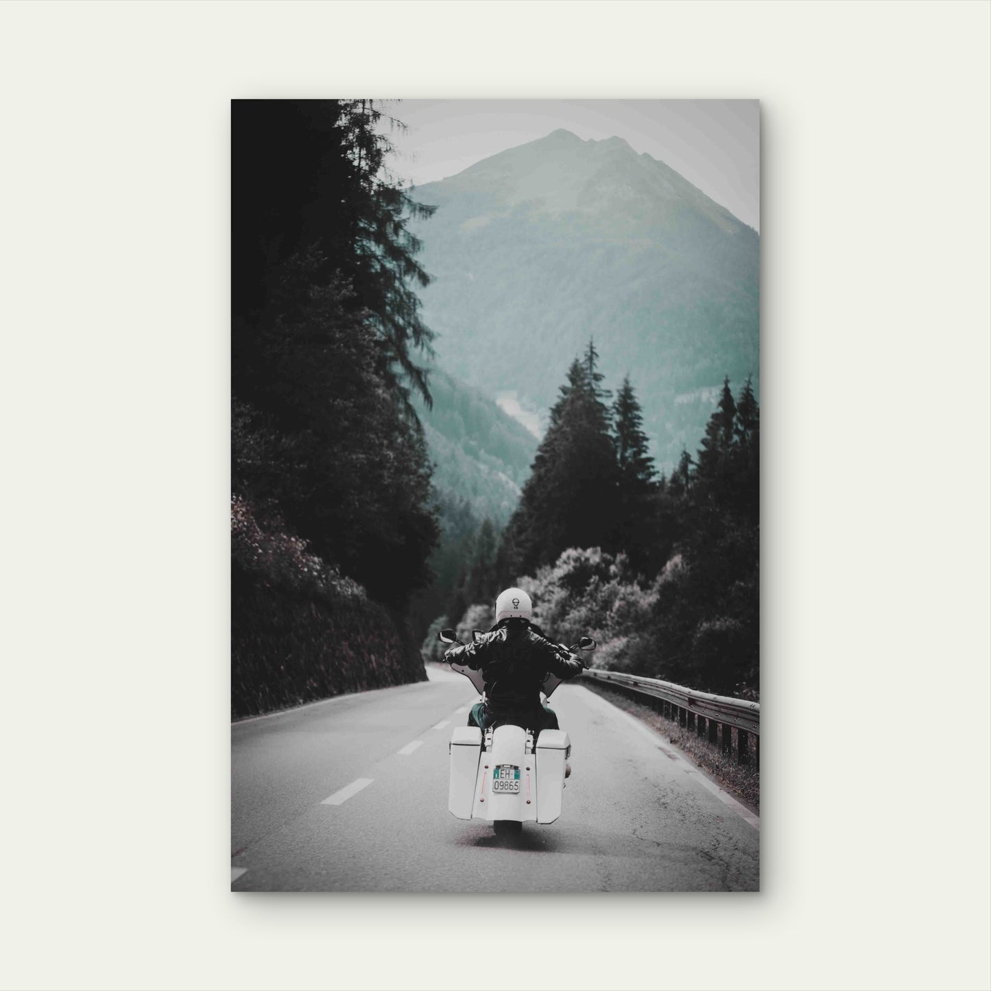 Motorcycle Trip 60x90cm Metal Print Ready to Hang